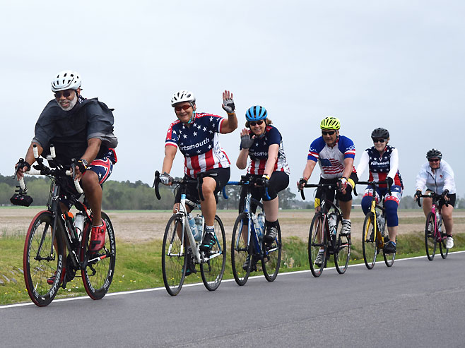 bicyclists in TarWheel Cycling Event